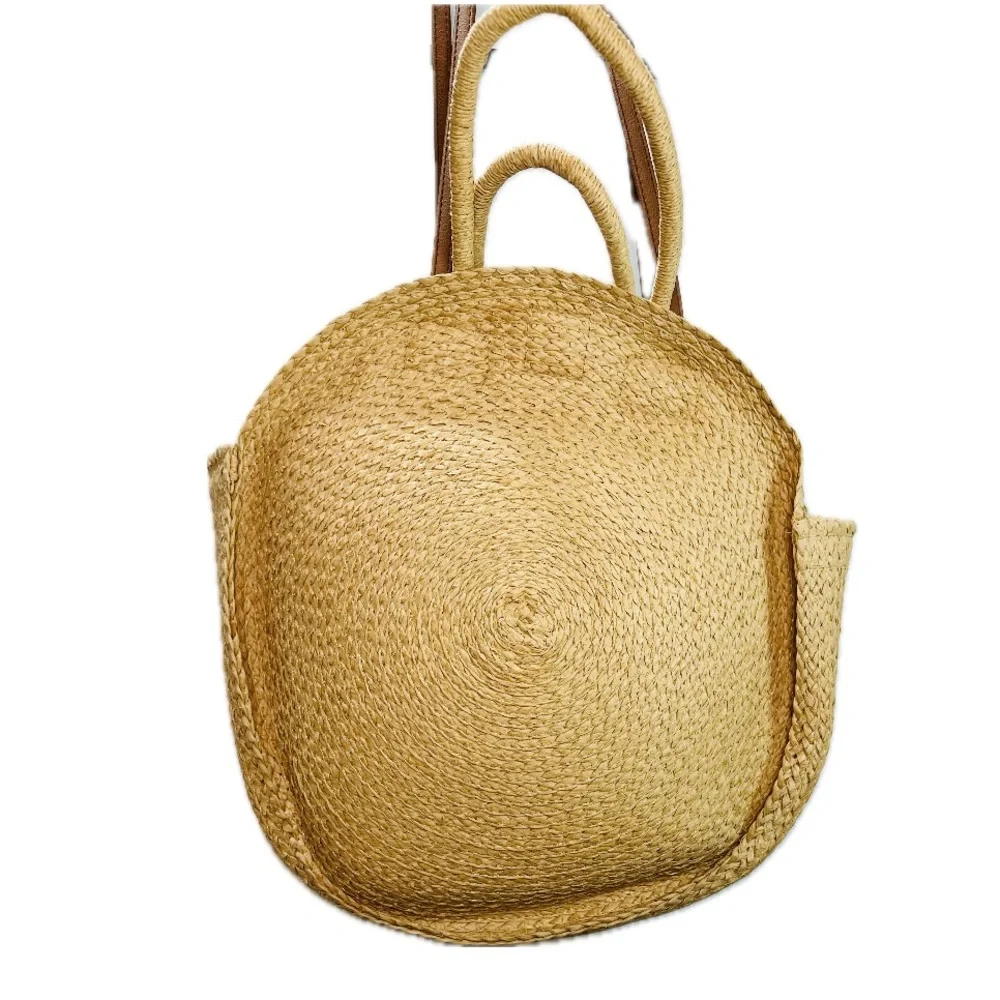 Round Woven Straw Purse Shoulder Bag Boho Summer bag